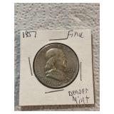 1957 Silver Franklin Half Dollar