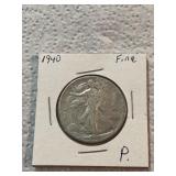 1940 Walking Liberty Silver Half Dollar