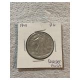 1941 Walking Liberty Silver Half Dollar