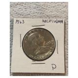 1963 Franklin Silver Half Dollar Uncirculated