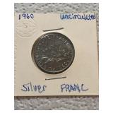 1960 Uncirculated Silver Franc