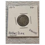 1912 Barber Silver Dime Very Good