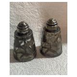 Sterling & Glass Salt & Pepper Shakers