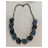 Vintage Lisner Blue Leaves Necklace