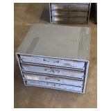 Metal Cabinet W/ Slide Out Tray Containers FULL