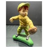 Hand Painted Ceramic Baseball Player Figurine