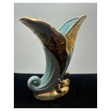 Ceramic Vase with Gold Gilded Accents