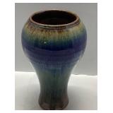 Handmade Ceramic Vase with Blue and Green Glaze