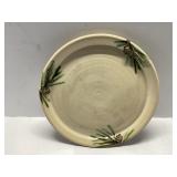Decorative Ceramic Plate with Pinecone and Needle