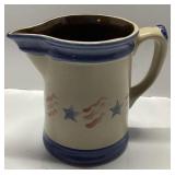 Stoneware Pitcher with Patriotic Design