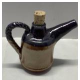 Ceramic Oil or Vinegar Bottle With Cork Stopper