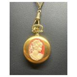 Bucherer Quartz Pendant Watch with Cameo Design on