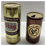 Two Vintage Beer Cans: Stag and Maximus Super
