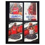 Four Autographed NBA Basketball Cards