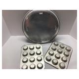 Baking Pans Including Pizza Pan and Muffin Trays