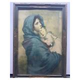 Framed Artwork Depicting Madonna and Child
