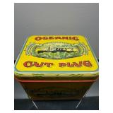 Oceanic Cut Plug Tobacco Tin with Nautical Design
