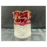 AH Heisey & Co 1896 Toothpick Holder with Ruby-Sta
