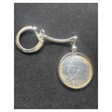 1964 Silver Kennedy Liberty Half Dollar Key Chain