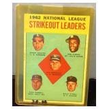 1963 Topps National League Strikeout Leaders Baseb