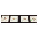 Four Assorted Coins in Protective Holders