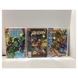 Three Comic Books Featuring Robin, Drago, and DC C