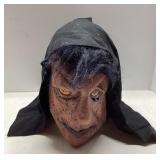 Hooded Halloween Mask with Black Fabric and Hair D