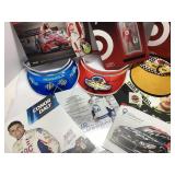 Racing Memorabilia Including Visors and Photos