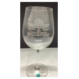 Indy 500 Tiffany Wine Glass with Engraved Design,