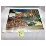 Ron Burton Print Depicting Racing Scene