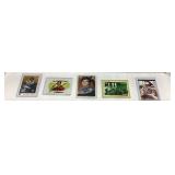 Five Trading Cards Featuring Sports and Entertainm