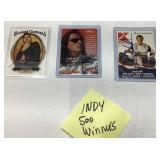 Three Autographed Indy 500 Winners Trading Cards A