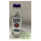 Miller Lite Indy 500 Glass Bottle Signed by Will P