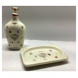 Decorative Ceramic Decanter and Ashtray Set with A