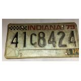 Indiana 1979 License Plate with Checker Design