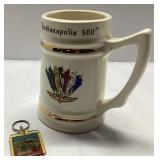 Indianapolis 500 Ceramic Mug with Metal Keychain,