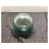 Swirled Art Glass Sphere, 4 x 4.5 Inches