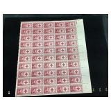 1948 Clara Barton Red Cross 3ï¿½ Stamp Sheet