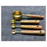 4 Brass and Wood Measuring Spoons