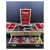 Vintage Costume Jewelry with Jewelry Box