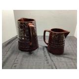 USA Marked Brown Glazed Pitchers