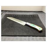 Damascus Steel Knife with Multicolor Handle,