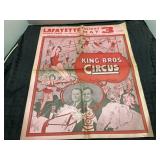 King Bros. Circus Lafayette Poster, 1940s