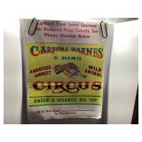 Carson & Barnes Circus 2-Sided Cardboard 22x