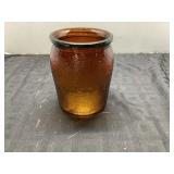 Amber Glass Humidor Jar, 5 Inches Tall