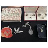 Vintage Costume Jewelry Lot with Box and Pur