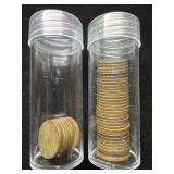 Two Rolls of 1940 and 1941 Wheat Pennies