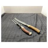 L. & I.J. White Carving Set with Stag Handles