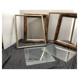 2 Wood and Brass Picture Frames