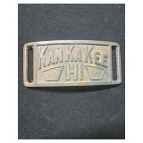 Kankakee HI Cast Metal Belt Buckle